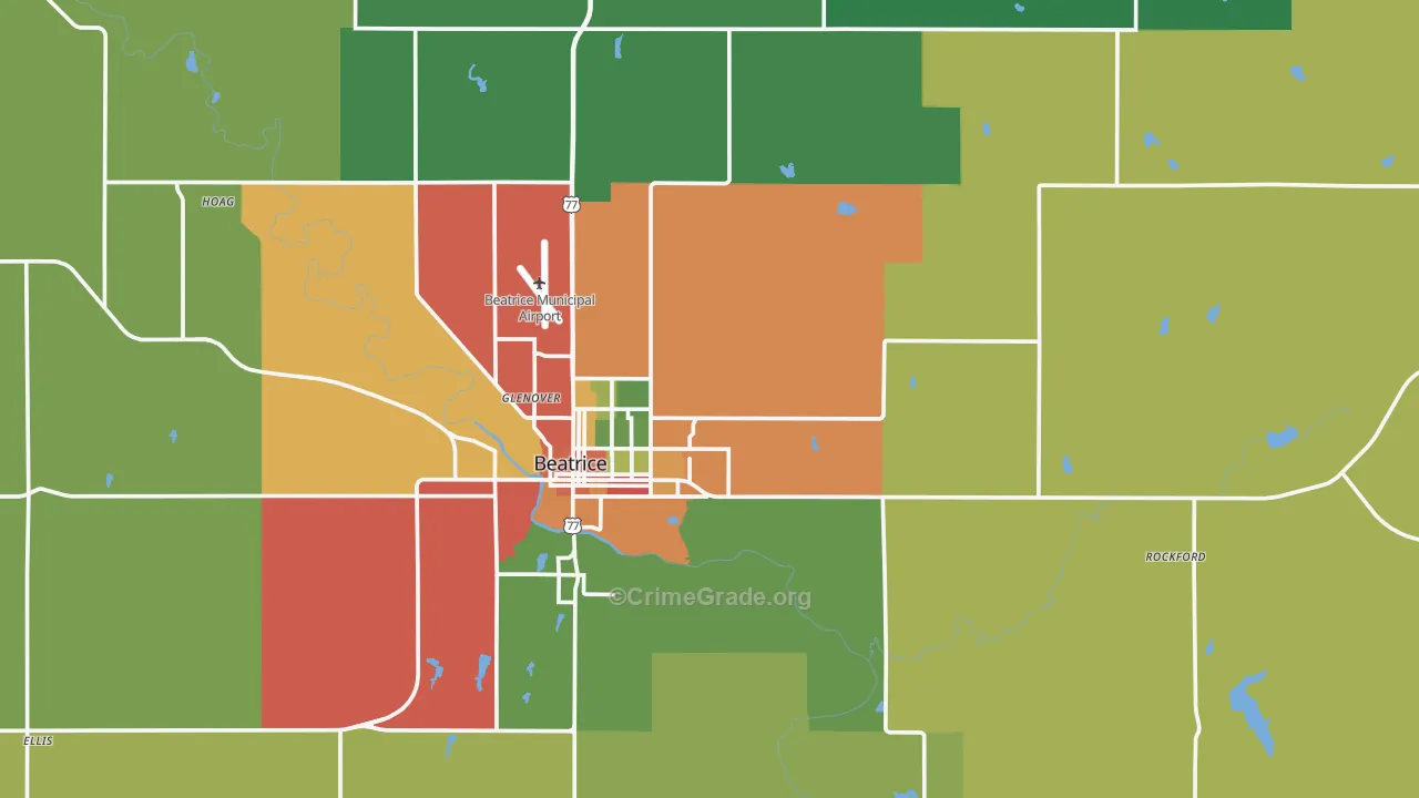 Gage County, NE Map of Drug-Related Crime Rates