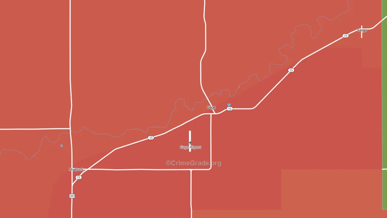 Gage, OK Map of Drug-Related Crime Rates