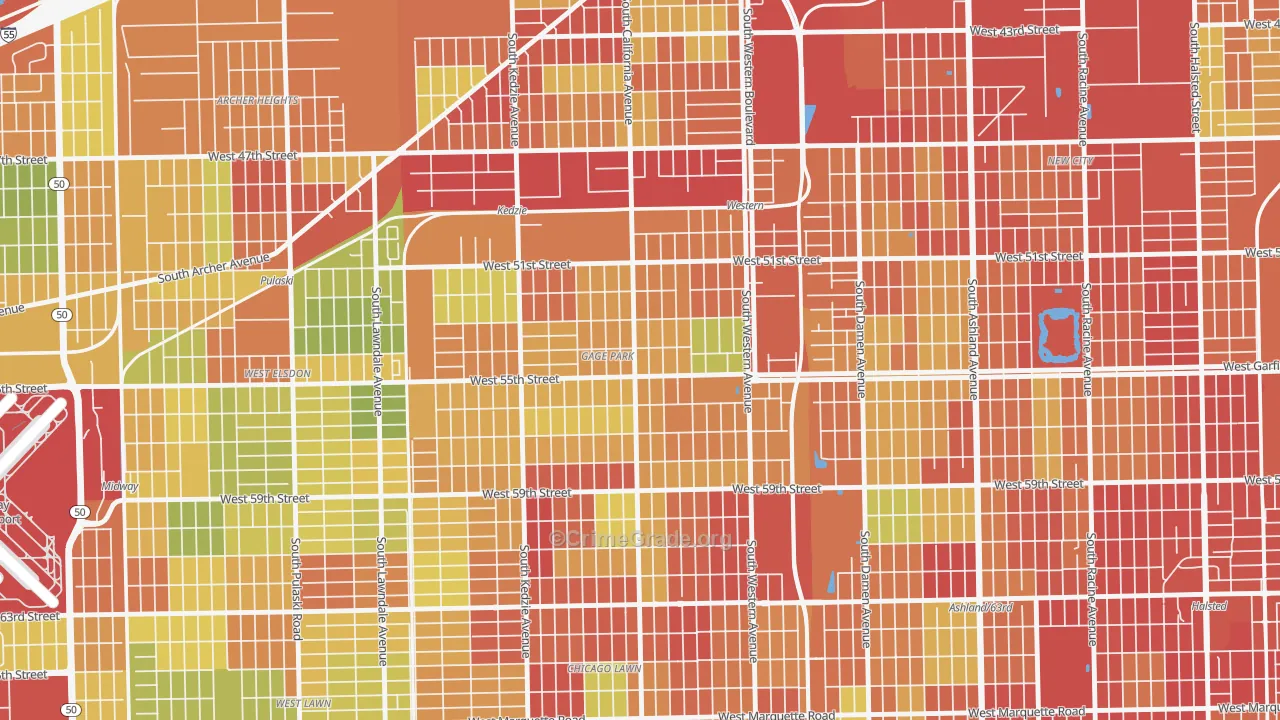 Gage Park, Chicago, IL Map of Drug-Related Crime Rates