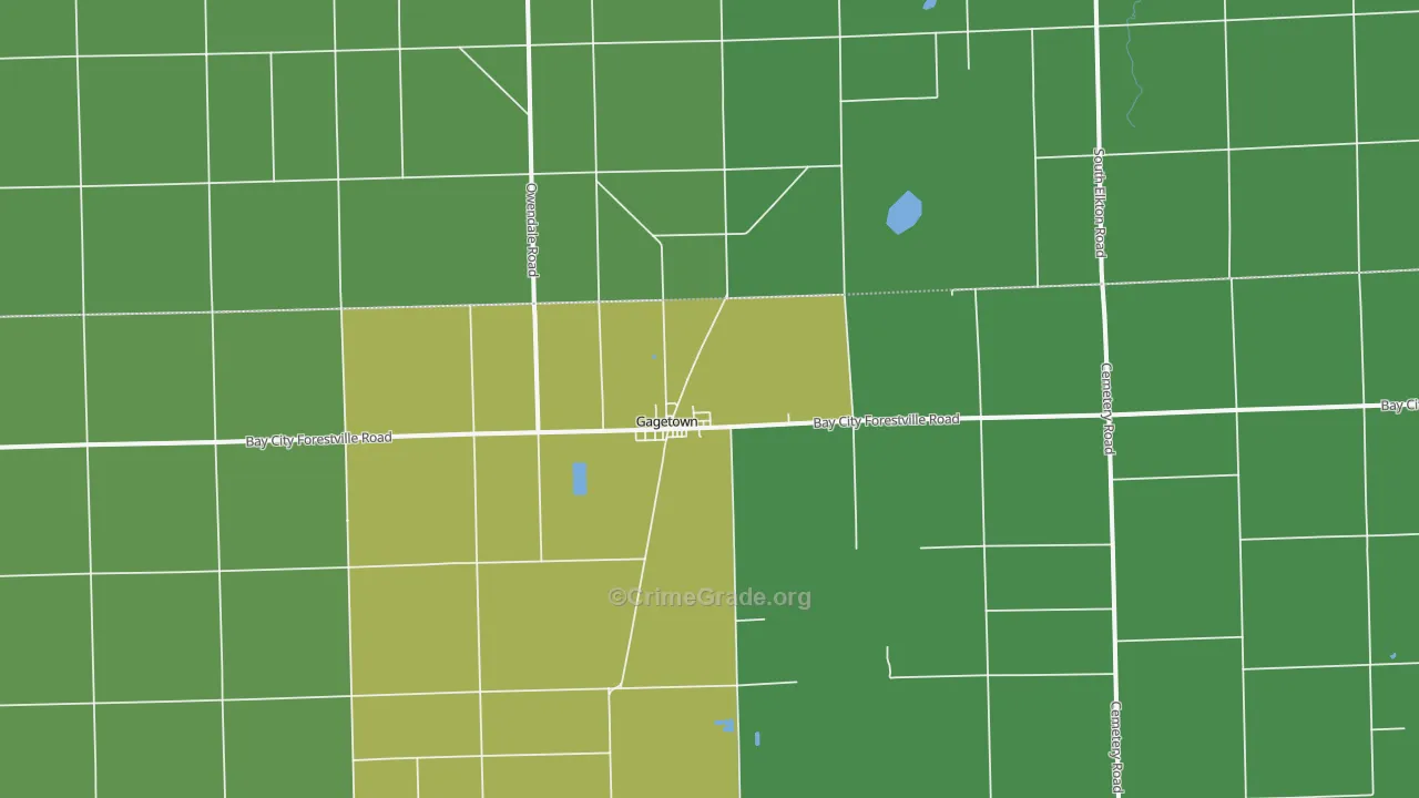 Gagetown, MI Map of Drug-Related Crime Rates