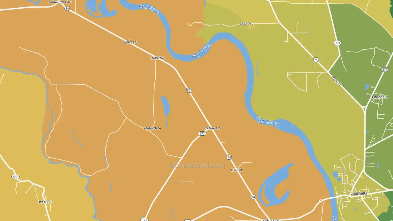 Gahagan, LA Map of Drug-Related Crime Rates