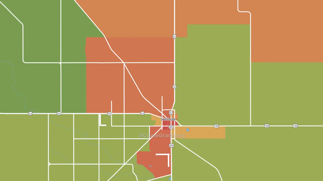 Gaines County, TX Map of Drug-Related Crime Rates