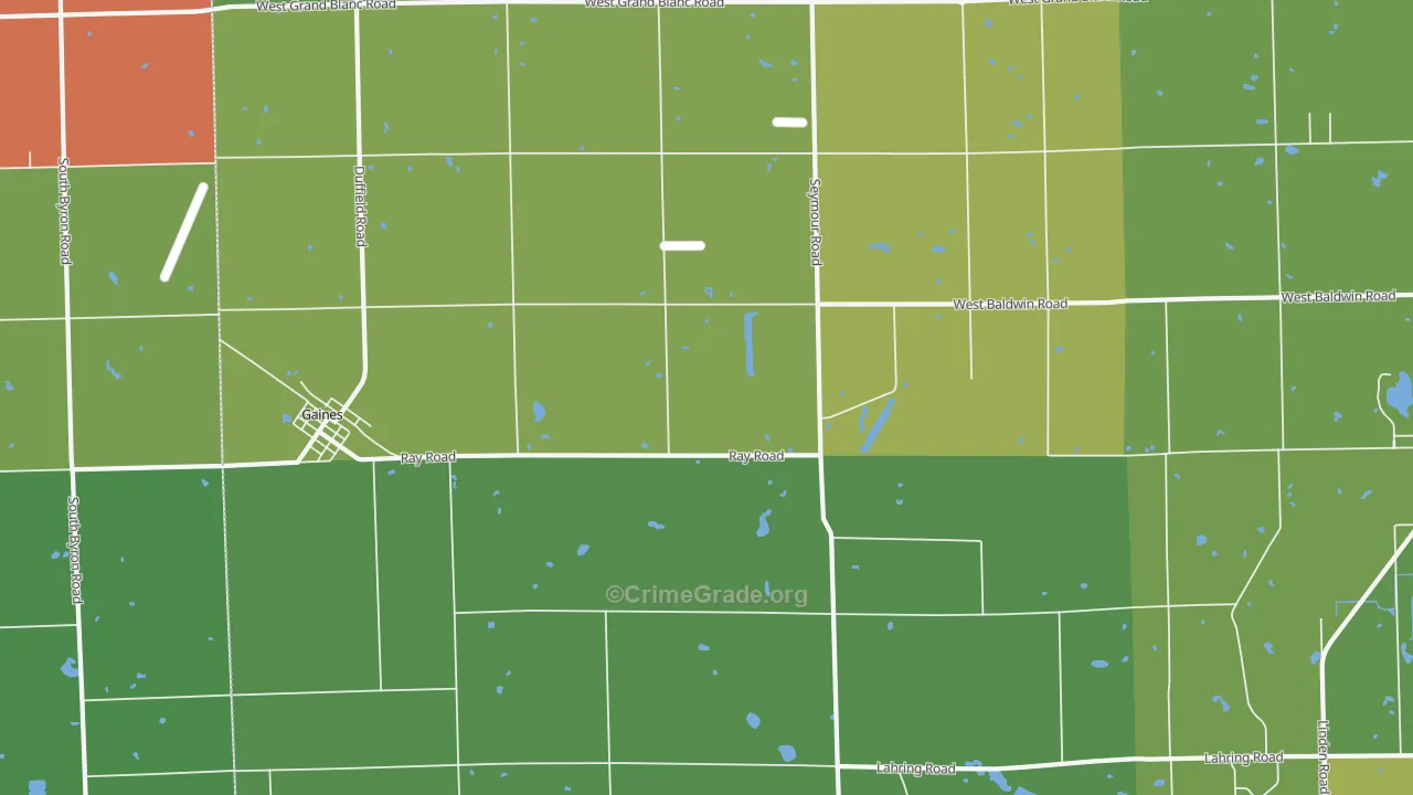 Gaines, MI Map of Drug-Related Crime Rates