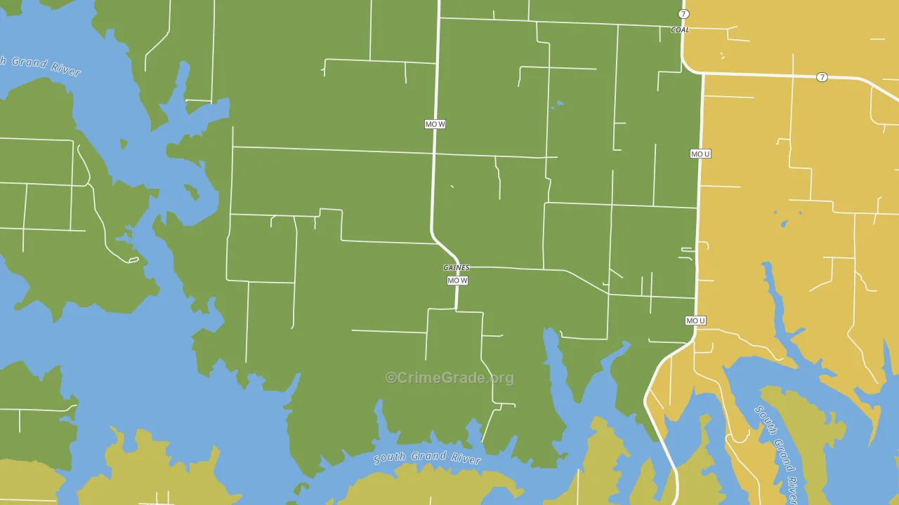 Gaines, MO Map of Drug-Related Crime Rates