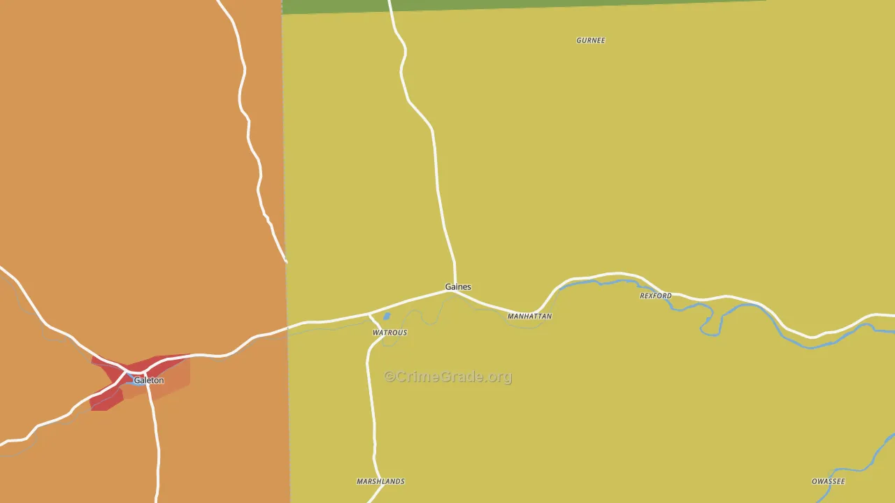 Gaines, PA Map of Drug-Related Crime Rates