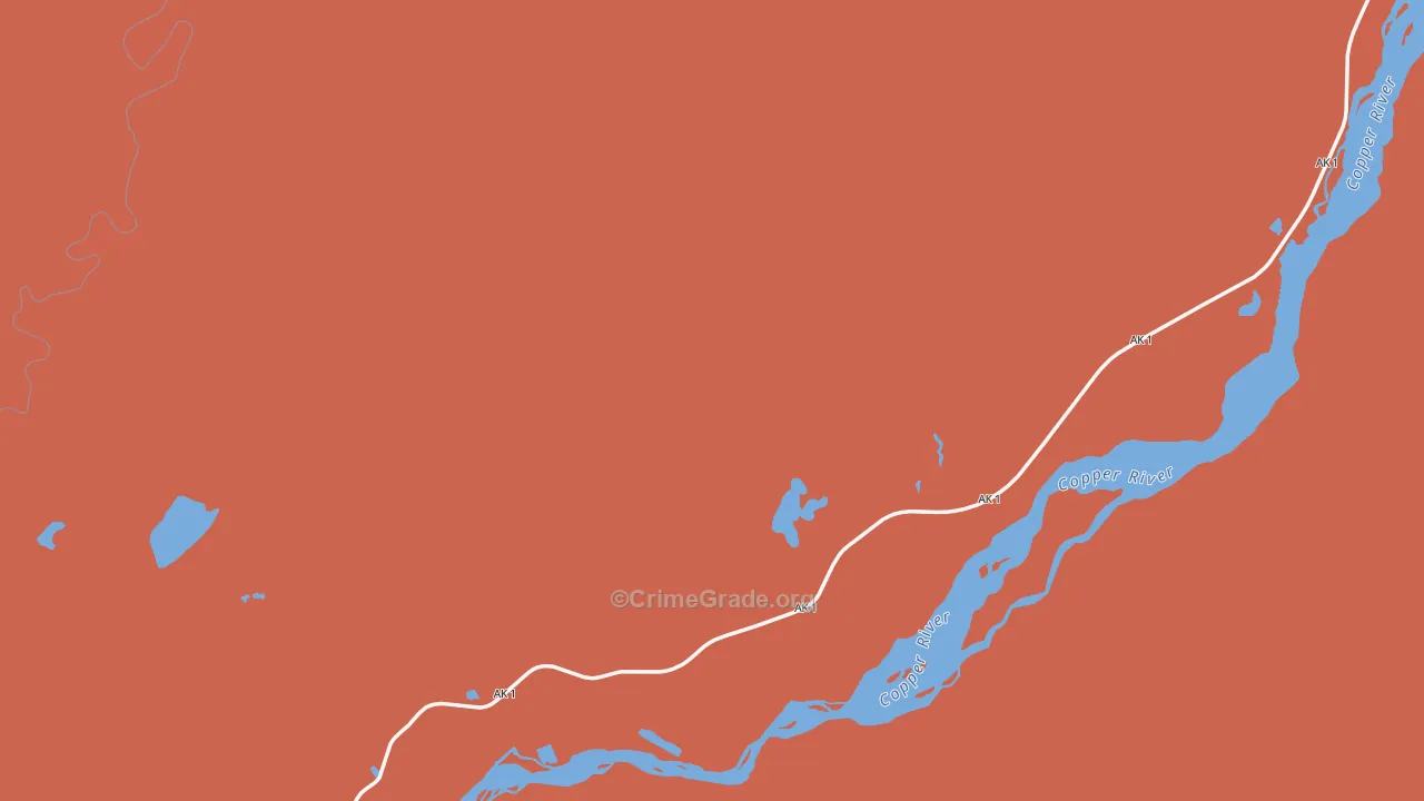 Gakona, AK Map of Drug-Related Crime Rates