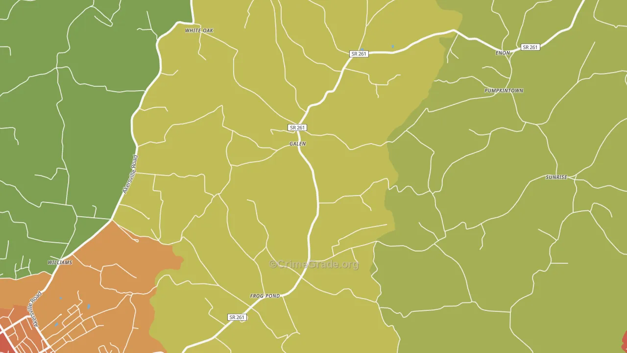 Galen, TN Map of Drug-Related Crime Rates