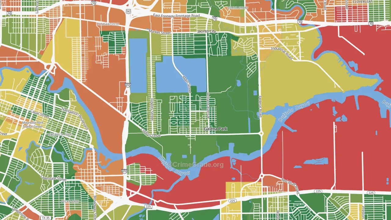 Galena Park, TX Map of Drug-Related Crime Rates