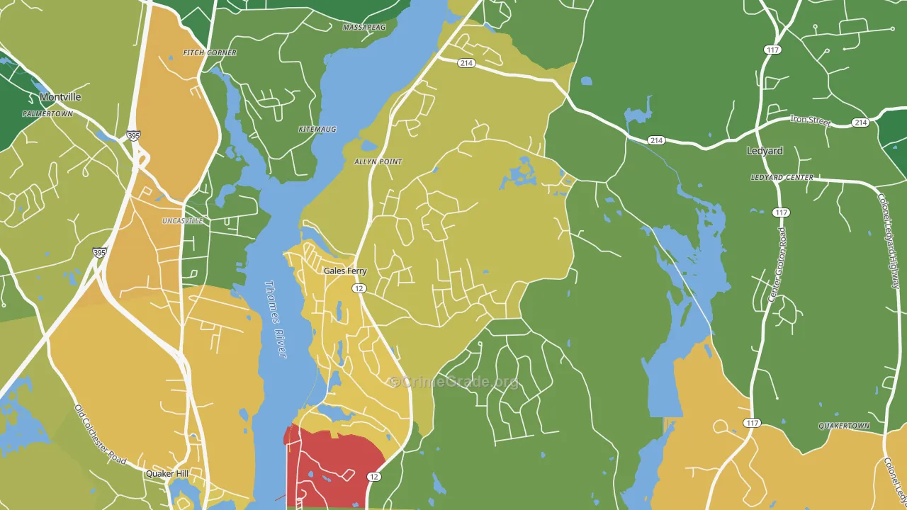 Gales Ferry, CT Map of Drug-Related Crime Rates