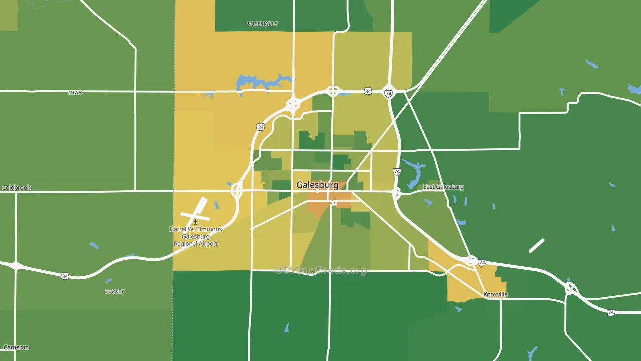 Galesburg, IL Map of Drug-Related Crime Rates