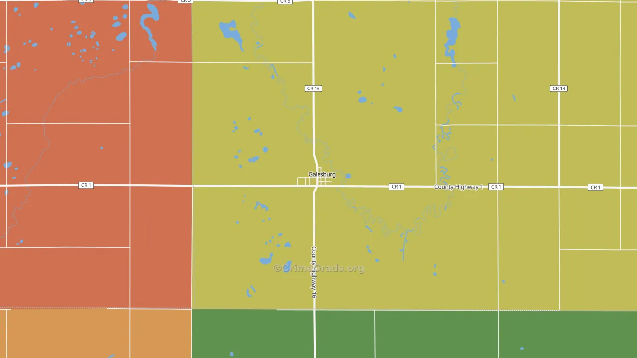 Galesburg, ND Map of Drug-Related Crime Rates