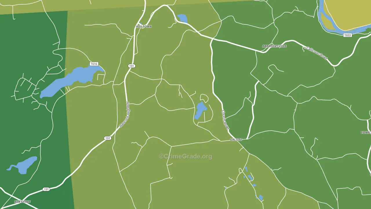 Galilee, PA Map of Drug-Related Crime Rates