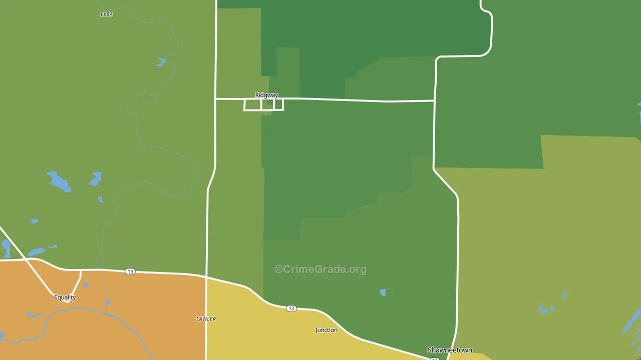 Gallatin County, IL Map of Drug-Related Crime Rates