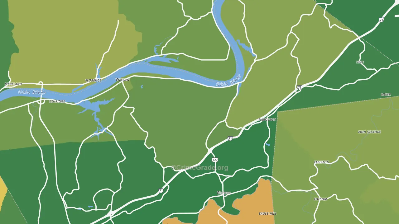 Gallatin County, KY Map of Drug-Related Crime Rates