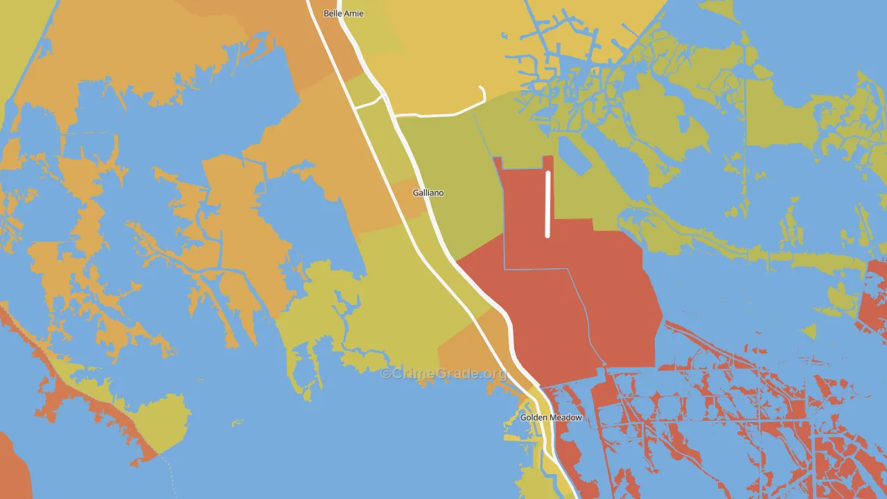Galliano, LA Map of Drug-Related Crime Rates