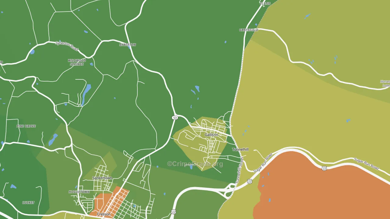 Gallitzin, PA Map of Drug-Related Crime Rates