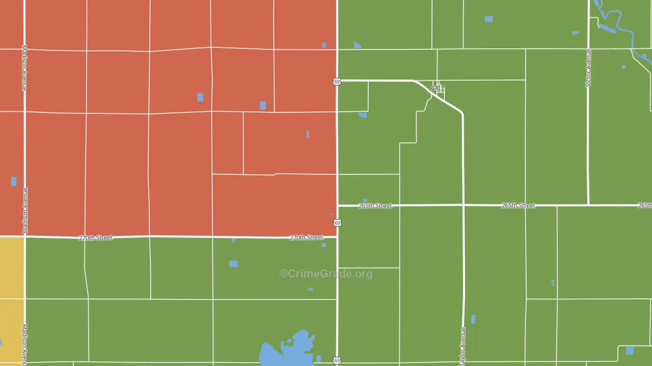 Galt, IA Map of Drug-Related Crime Rates