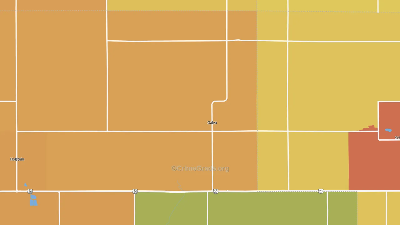 Galva, IA Map of Drug-Related Crime Rates