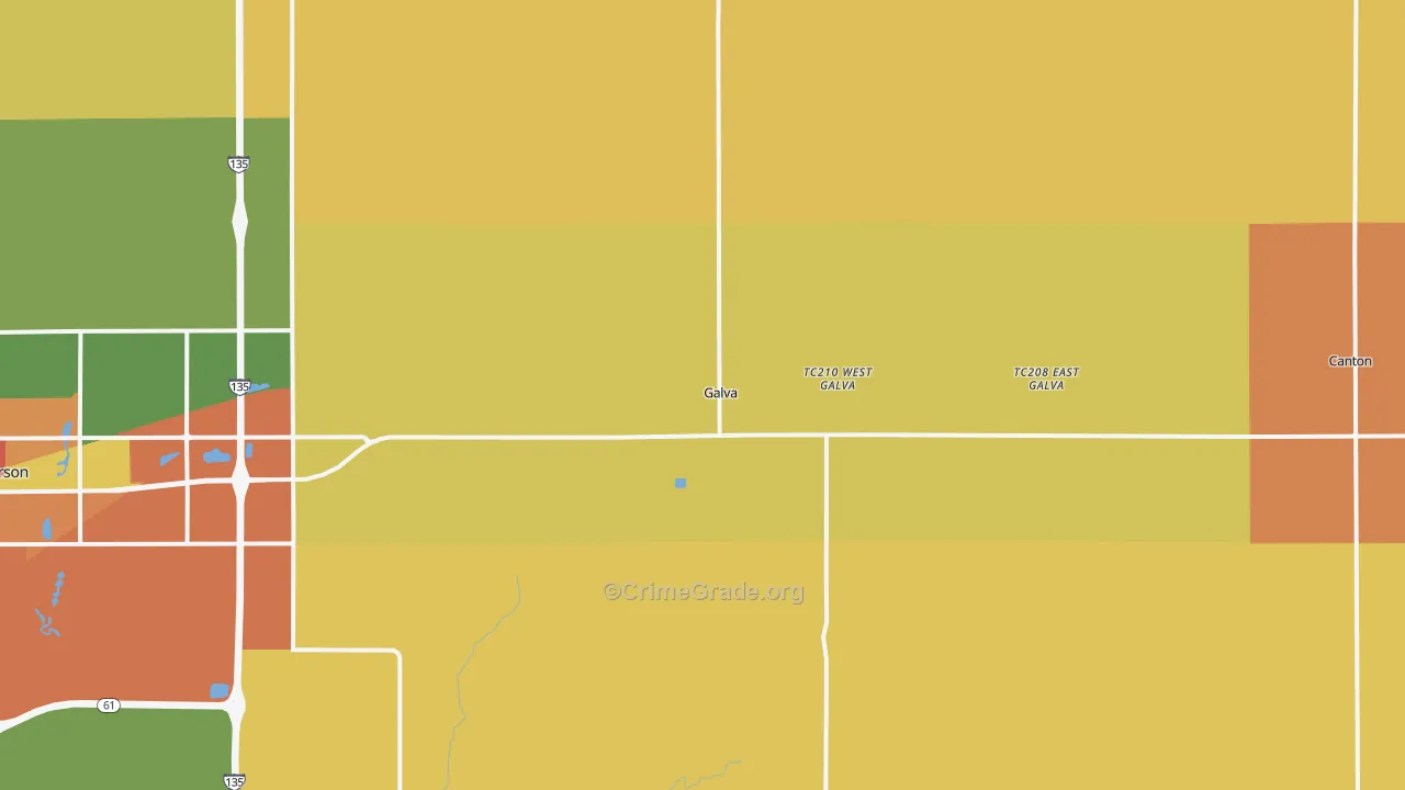 Galva, KS Map of Drug-Related Crime Rates