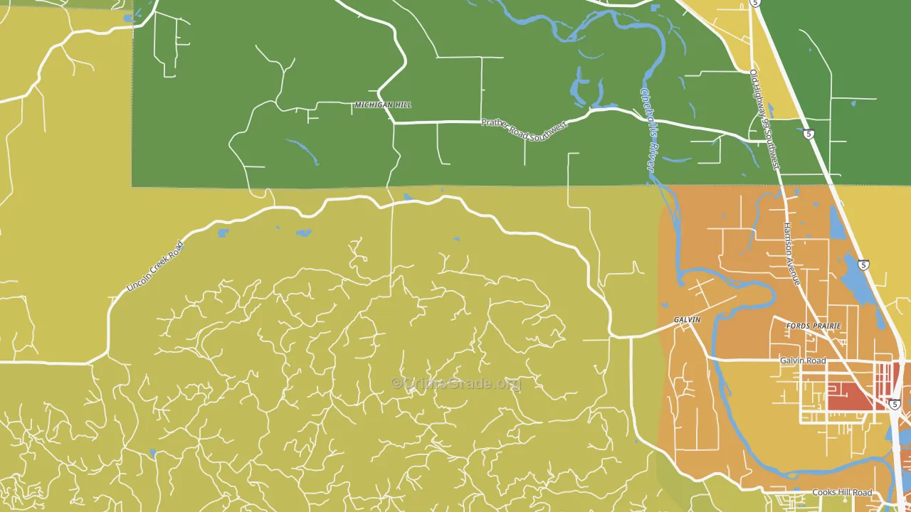 Galvin, WA Map of Drug-Related Crime Rates