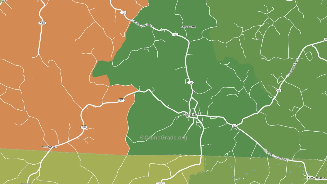 Gamaliel, KY Map of Drug-Related Crime Rates