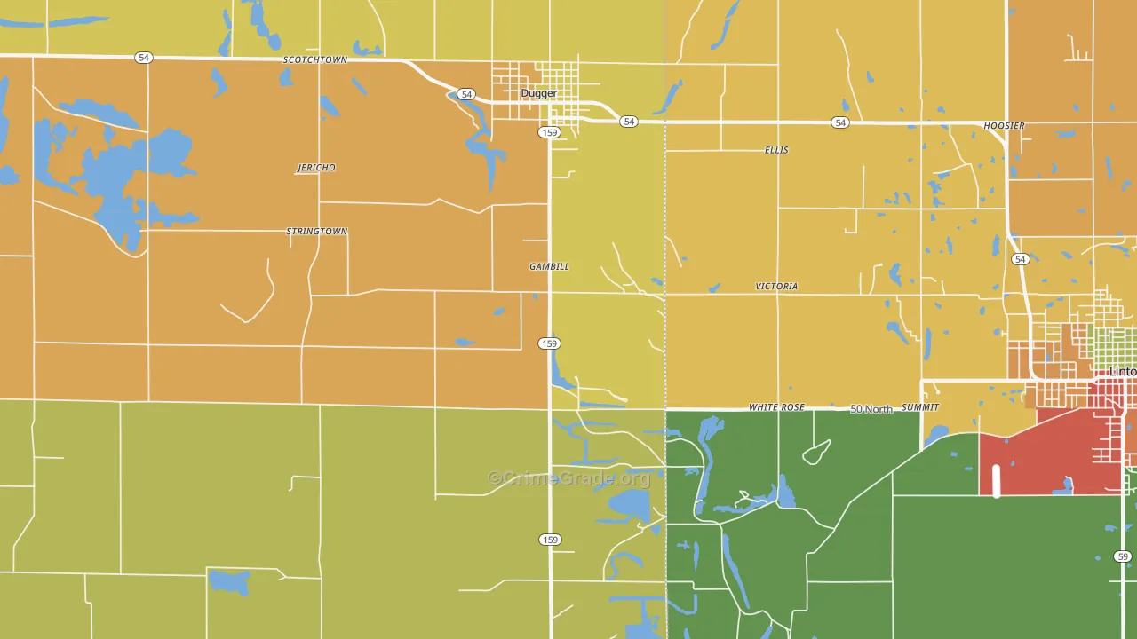 Gambill, IN Map of Drug-Related Crime Rates