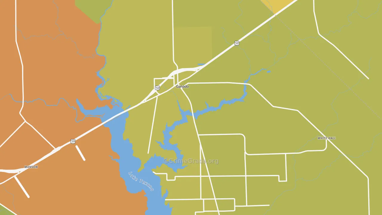 Ganado, TX Map of Drug-Related Crime Rates