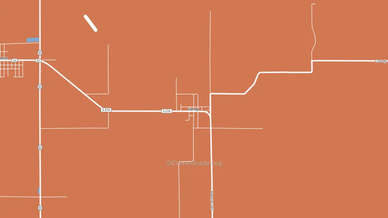 Gandy, NE Map of Drug-Related Crime Rates