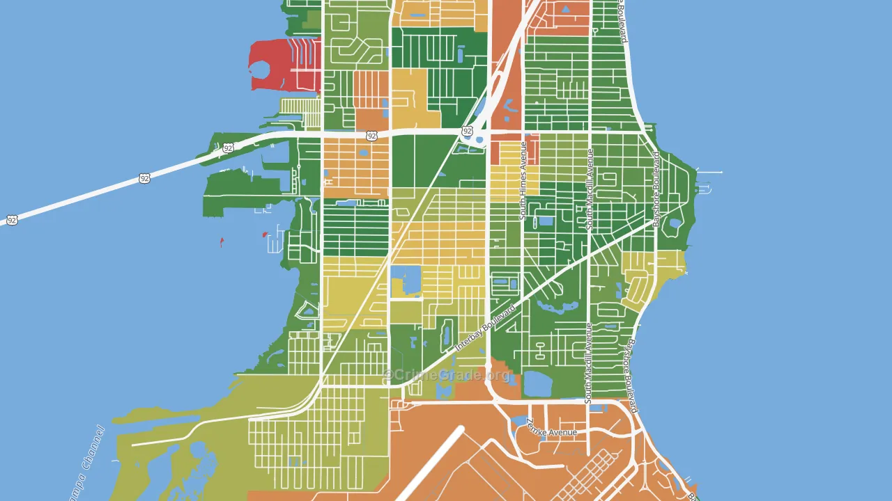 Gandy-Sun Bay South, Tampa, FL Map of Drug-Related Crime Rates