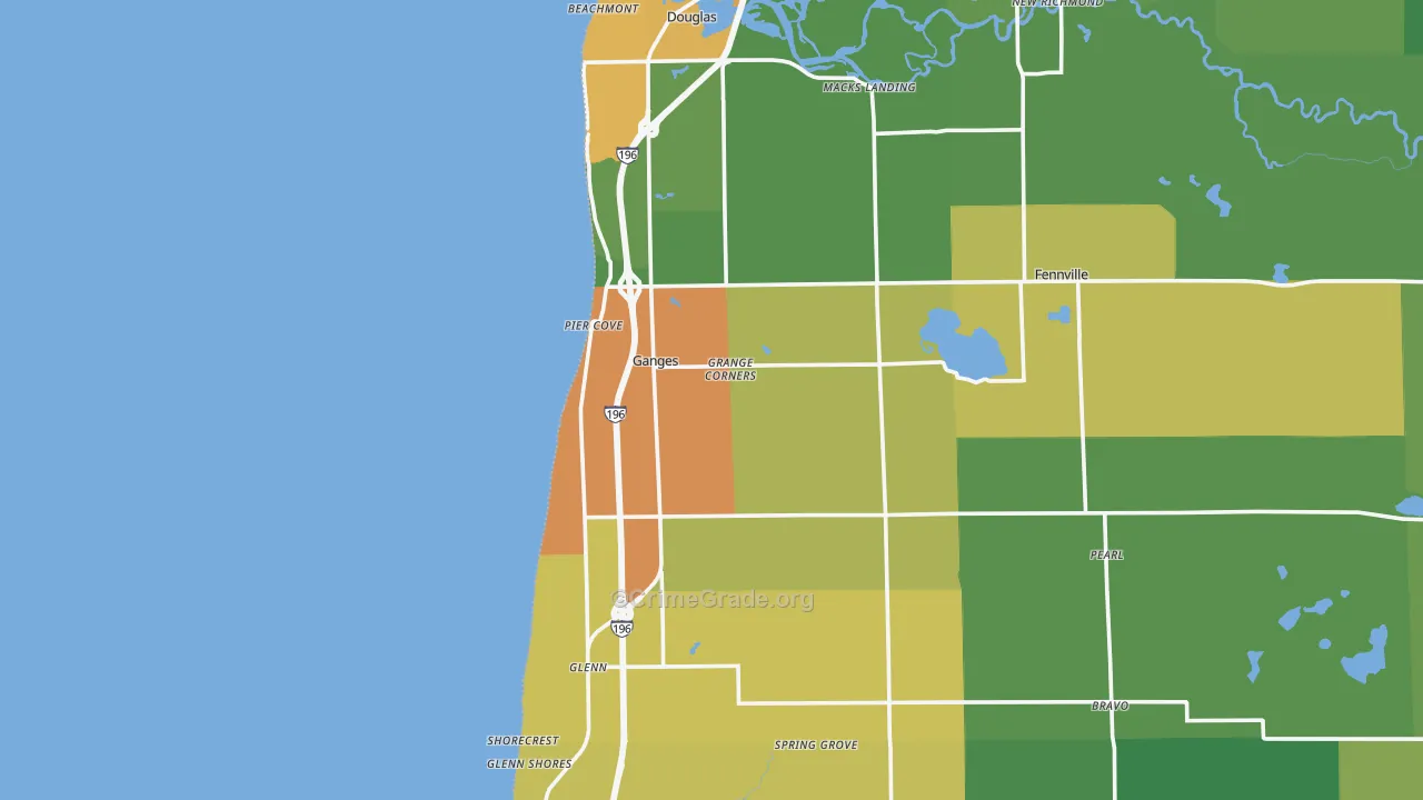 Ganges, MI Map of Drug-Related Crime Rates