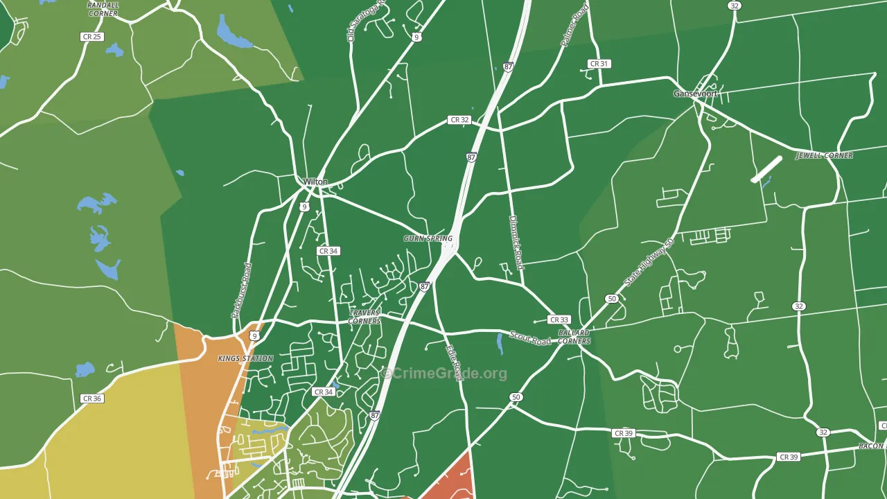 Gansevoort, NY Map of Drug-Related Crime Rates