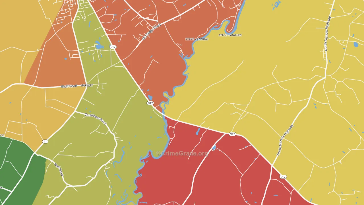 Gapway, SC Map of Drug-Related Crime Rates