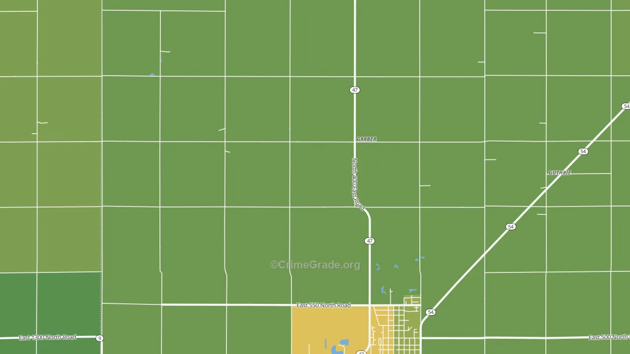 Garber, IL Map of Drug-Related Crime Rates