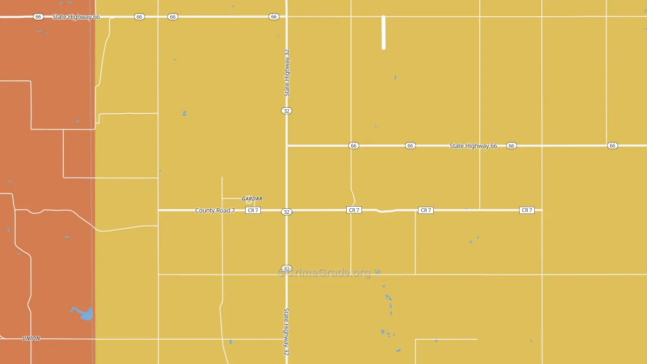Gardar, ND Map of Drug-Related Crime Rates