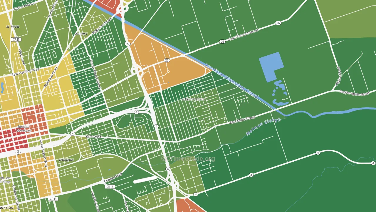 Garden Acres, CA Map of Drug-Related Crime Rates