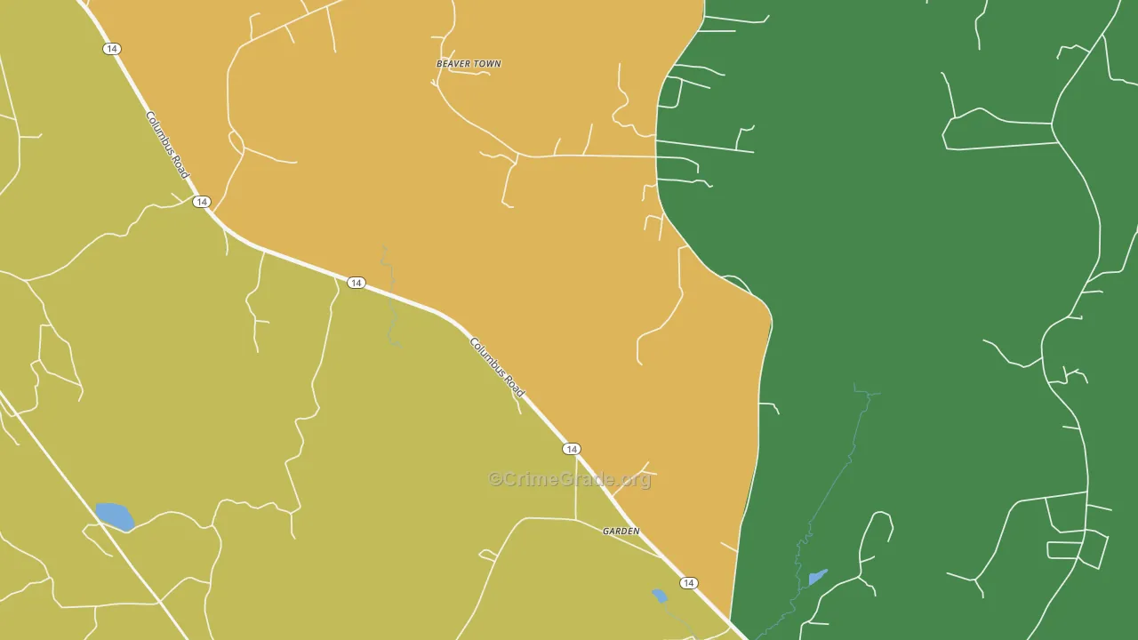 Garden, AL Map of Drug-Related Crime Rates