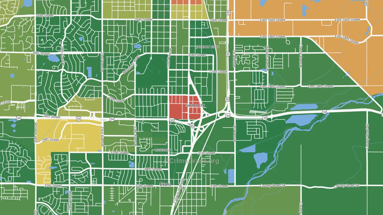 Garden City, CO Map of Drug-Related Crime Rates