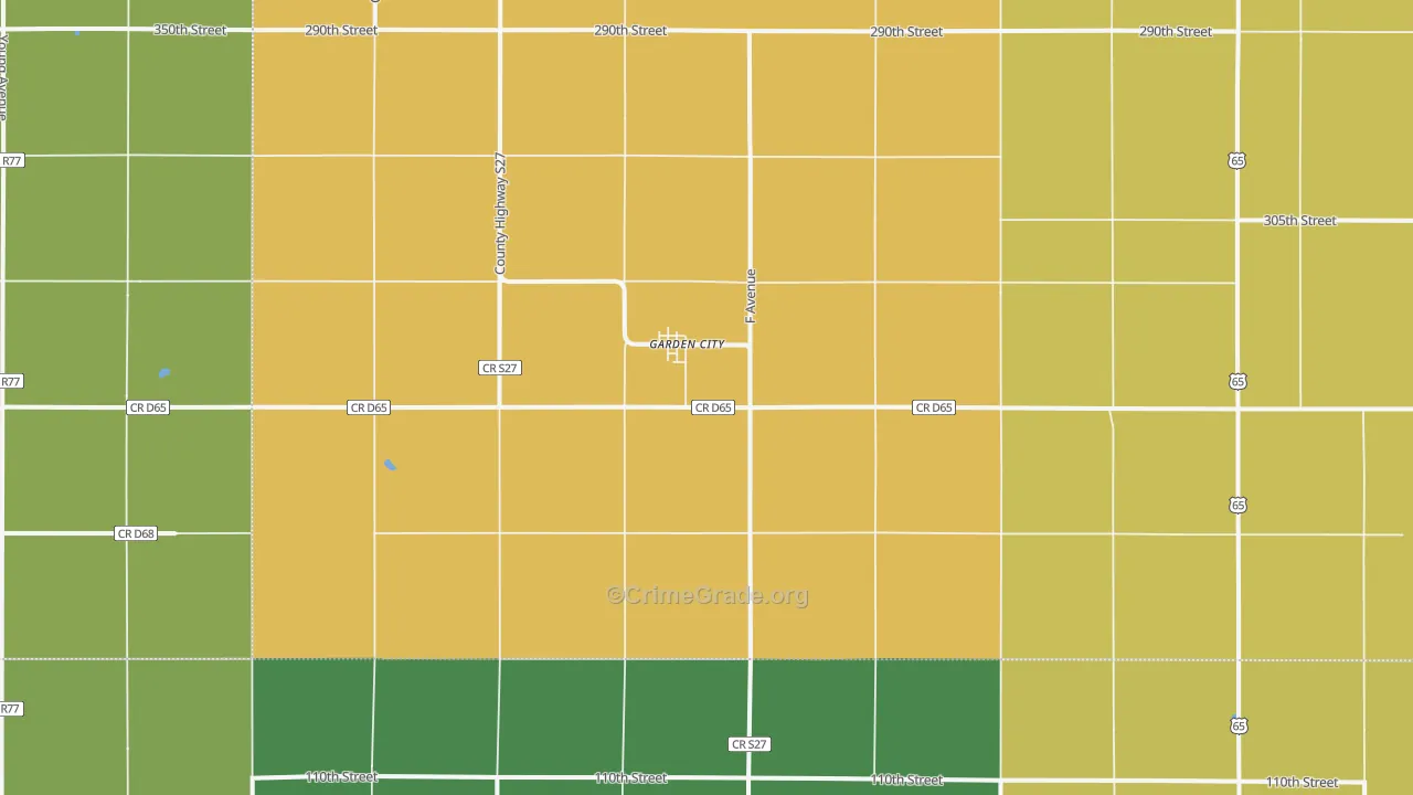 Garden City, IA Map of Drug-Related Crime Rates