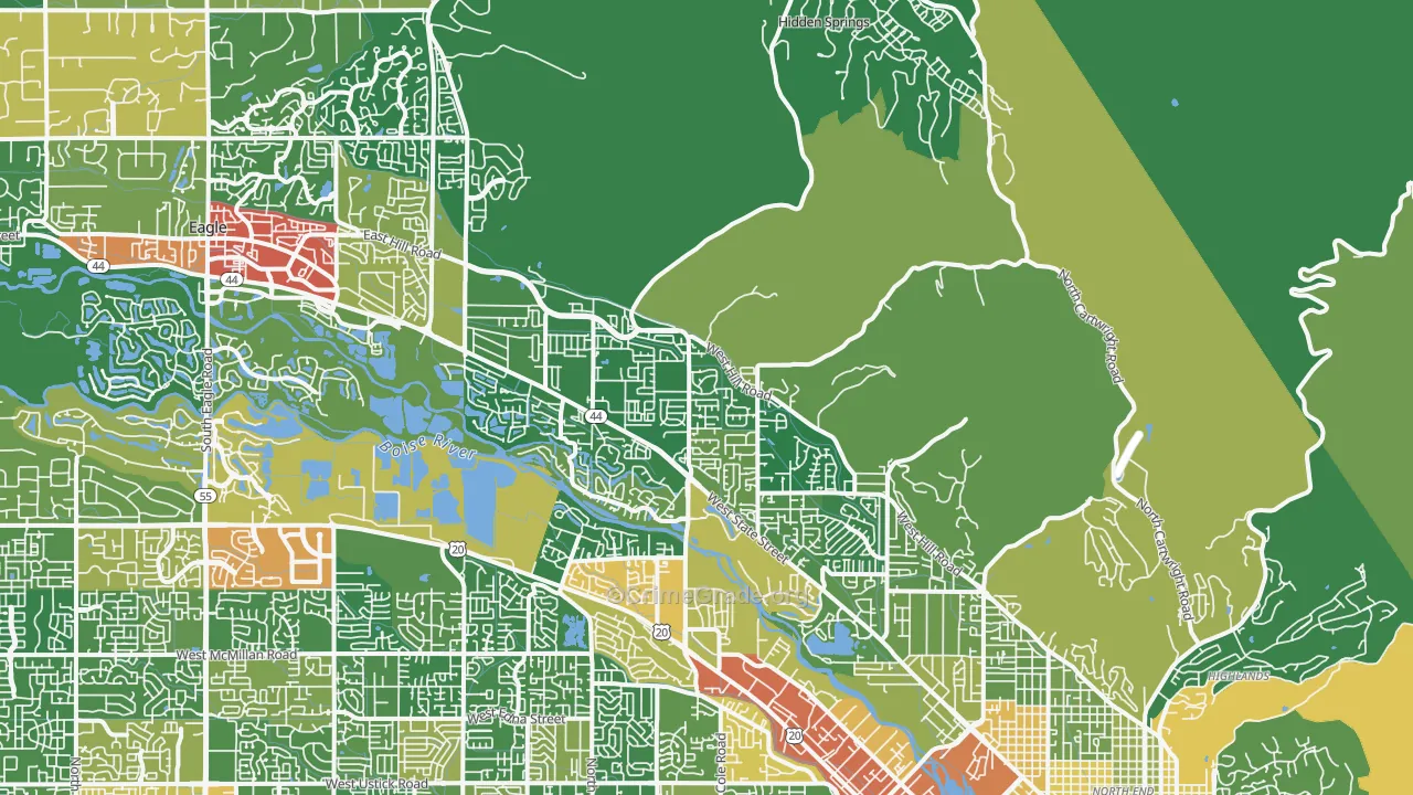 Garden City, ID Map of Drug-Related Crime Rates