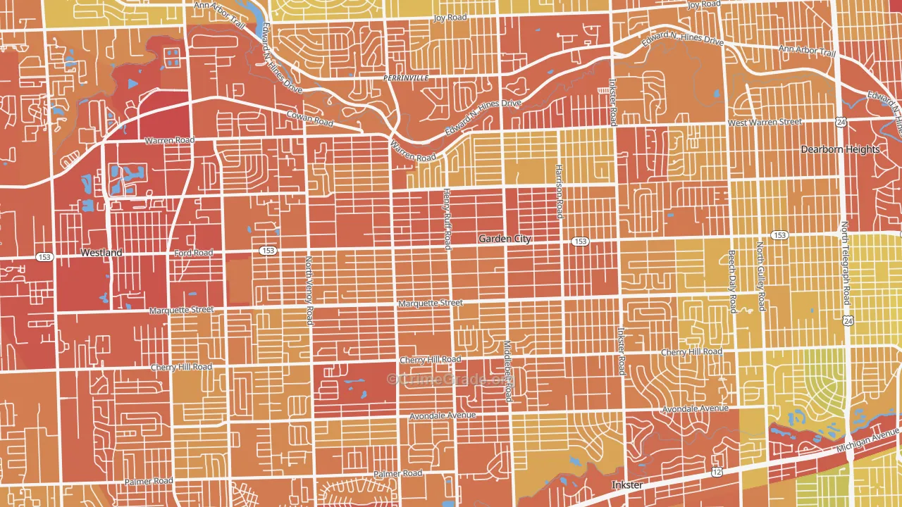 Garden City, MI Map of Drug-Related Crime Rates