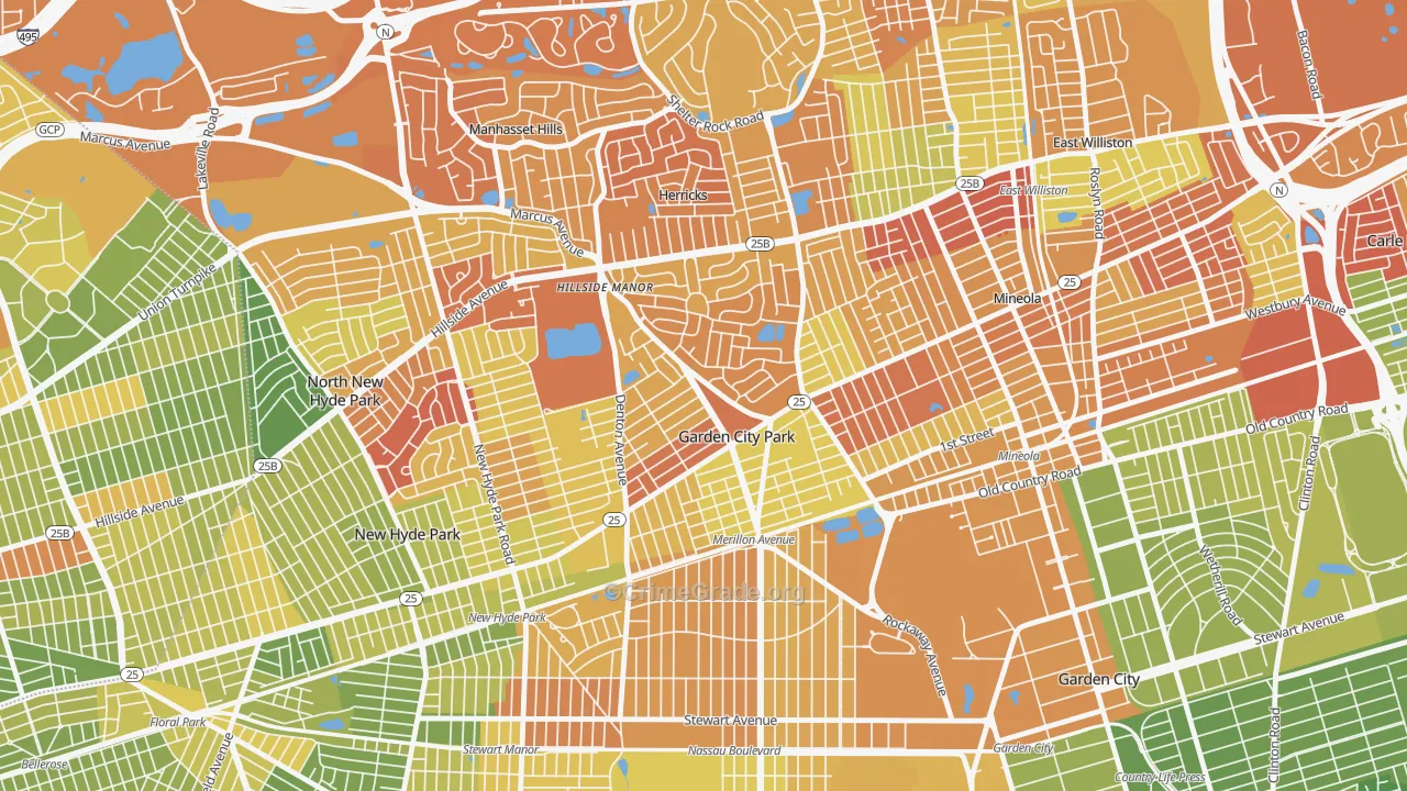 Garden City Park, NY Map of Drug-Related Crime Rates