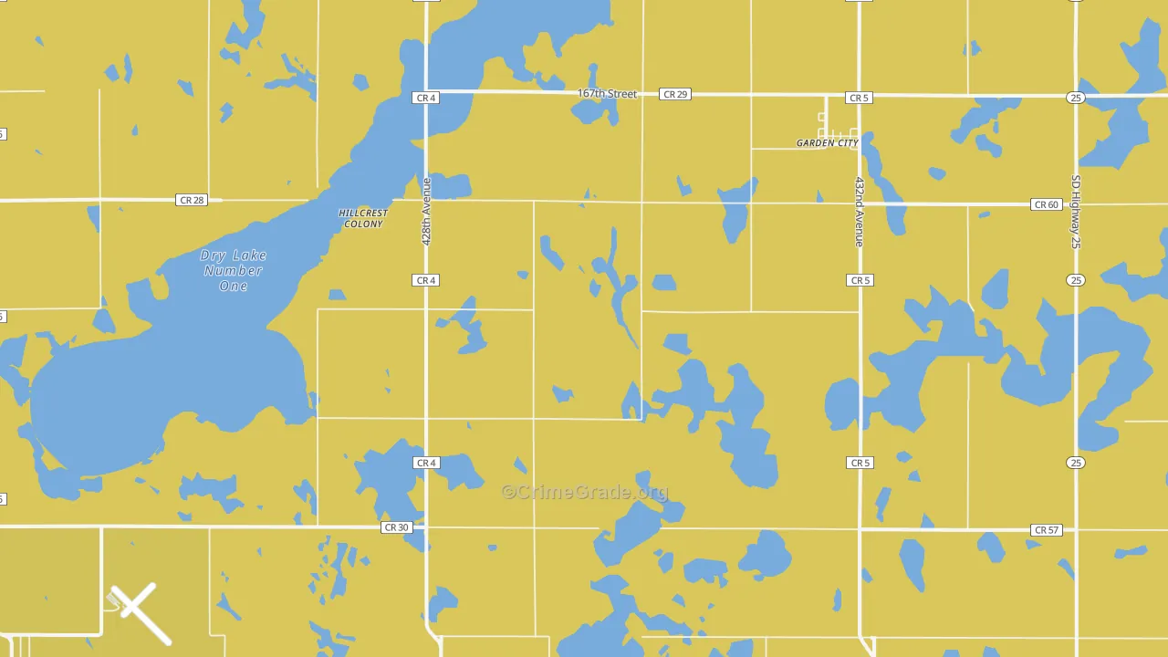 Garden City, SD Map of Drug-Related Crime Rates