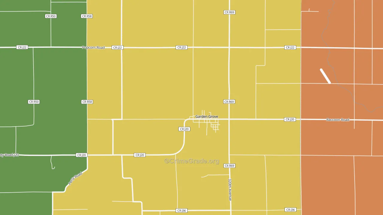 Garden Grove, IA Map of Drug-Related Crime Rates