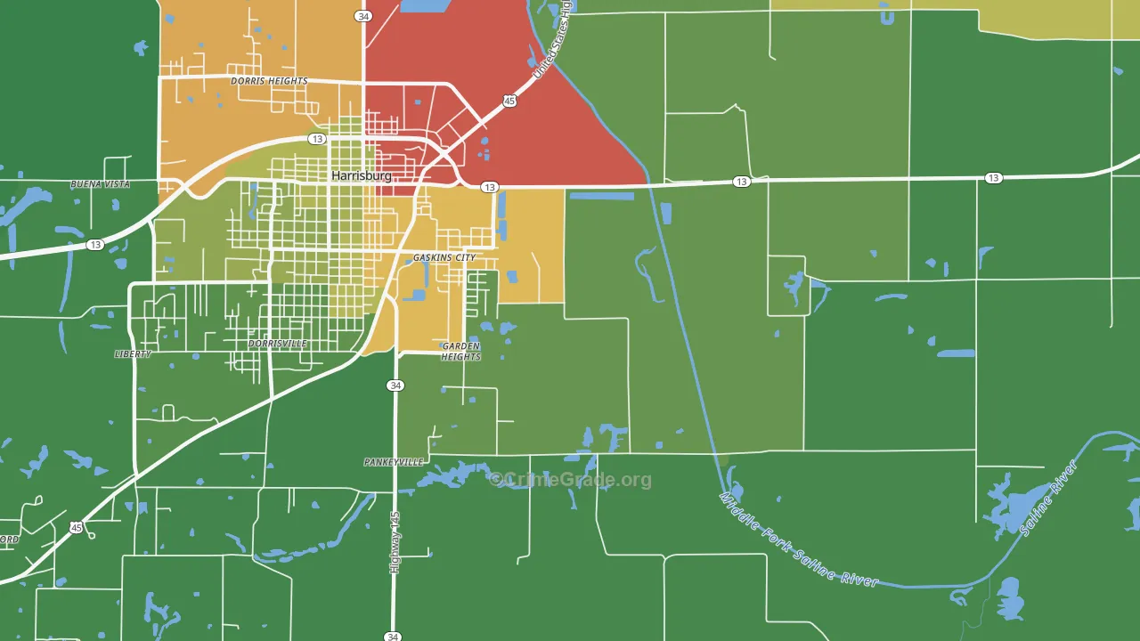 Garden Heights, IL Map of Drug-Related Crime Rates