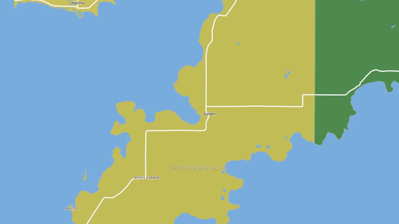 Garden, MI Map of Drug-Related Crime Rates