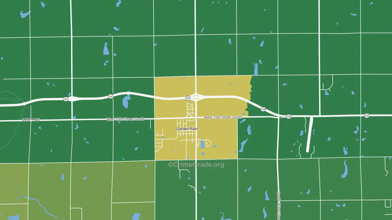 Garden Plain, KS Map of Drug-Related Crime Rates
