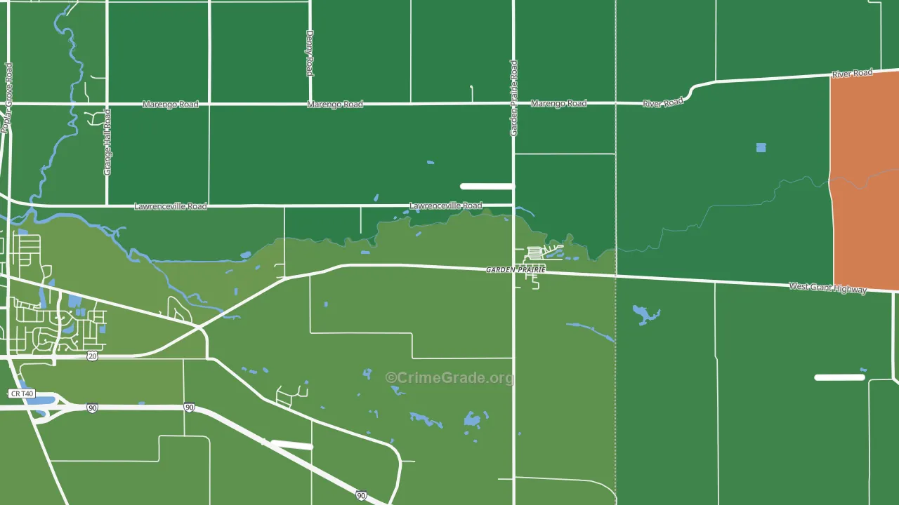 Garden Prairie, IL Map of Drug-Related Crime Rates