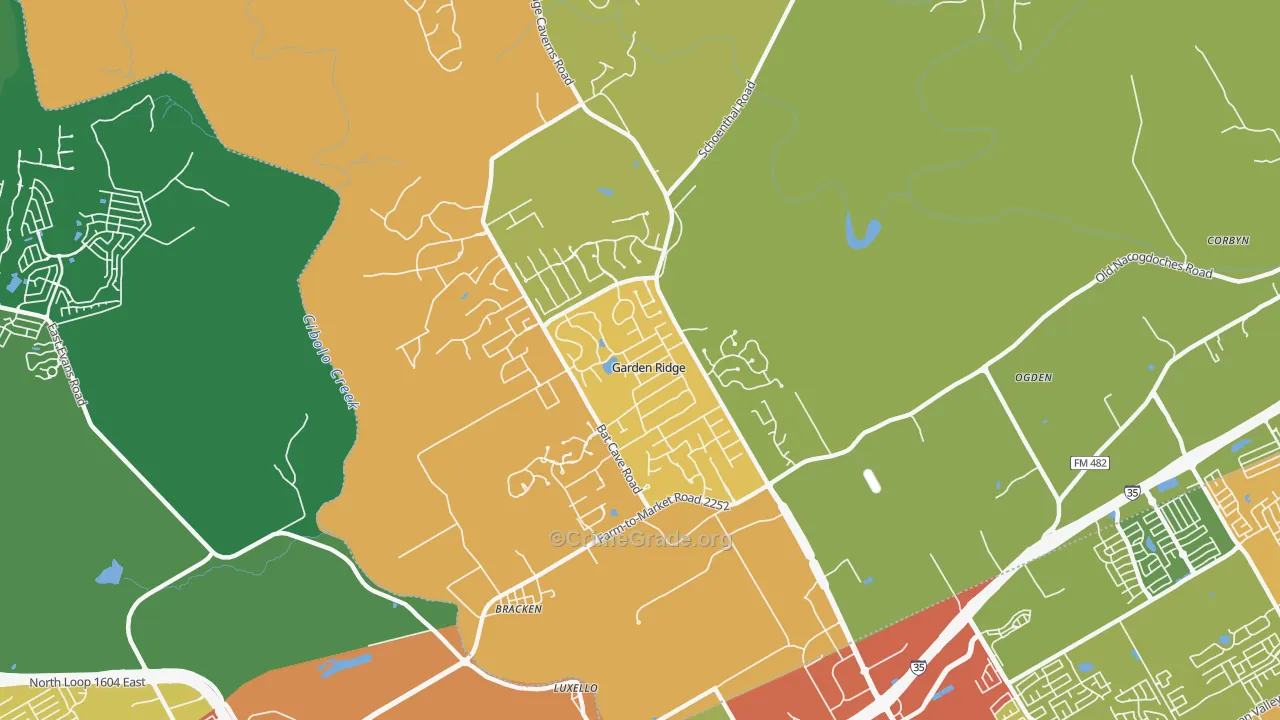 Garden Ridge, TX Map of Drug-Related Crime Rates