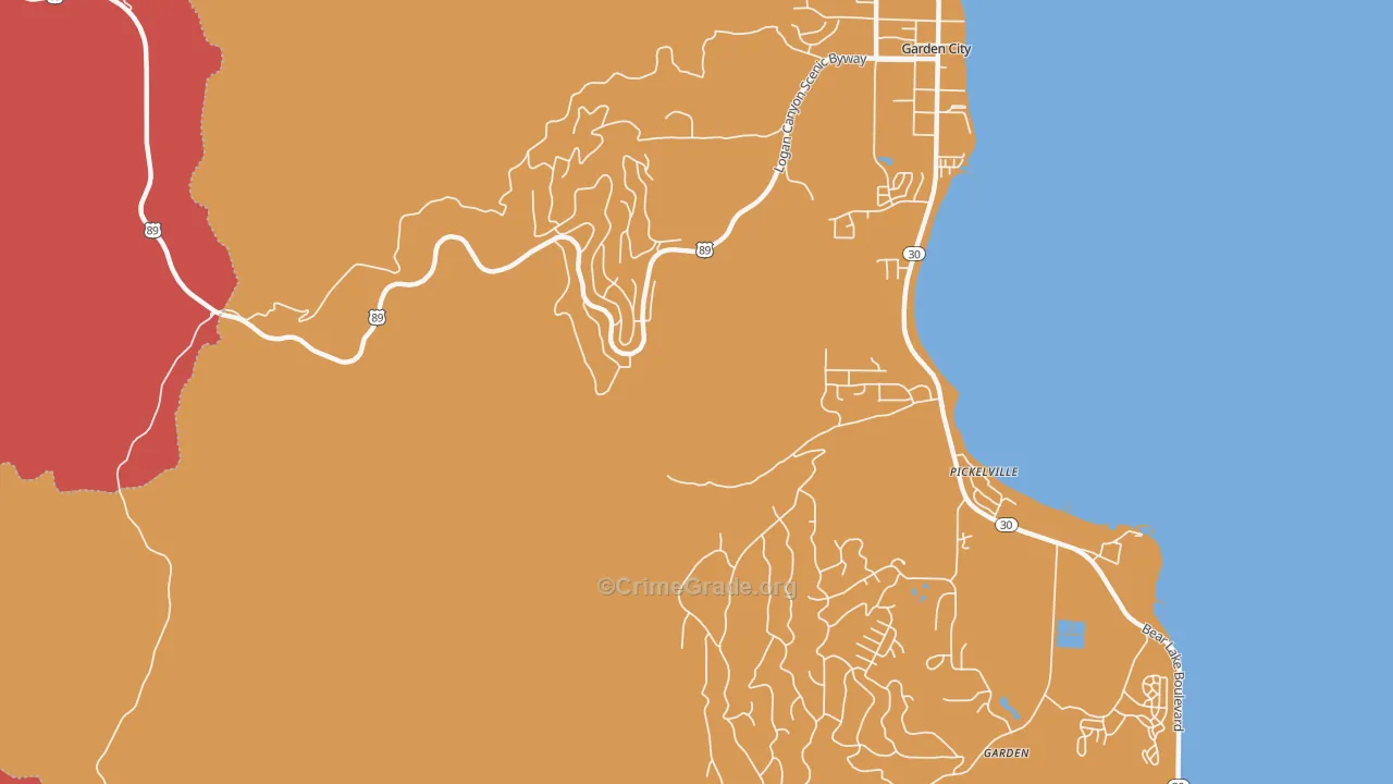 Garden, UT Map of Drug-Related Crime Rates