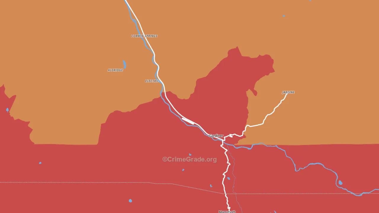 Gardiner, MT Map of Drug-Related Crime Rates